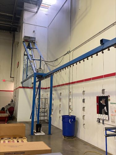 tall parts powder coating line